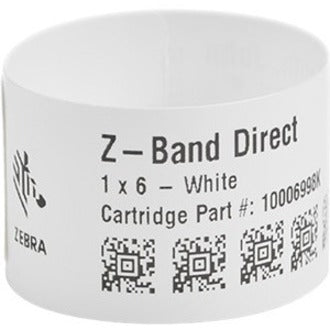 Bracelet Zebra en polypropylène 1 x 11 po à impression thermique directe Zebra Z-Band Direct Red HC100 10006995-1K
