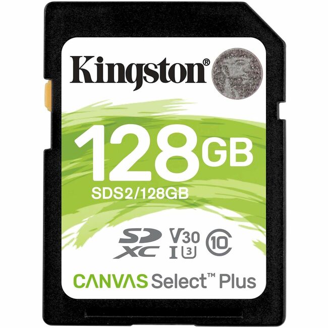 Carte mémoire Kingston Canvas Select Plus Classe 10/UHS-I (U3) V30 SDXC SDS2/128 GoCR