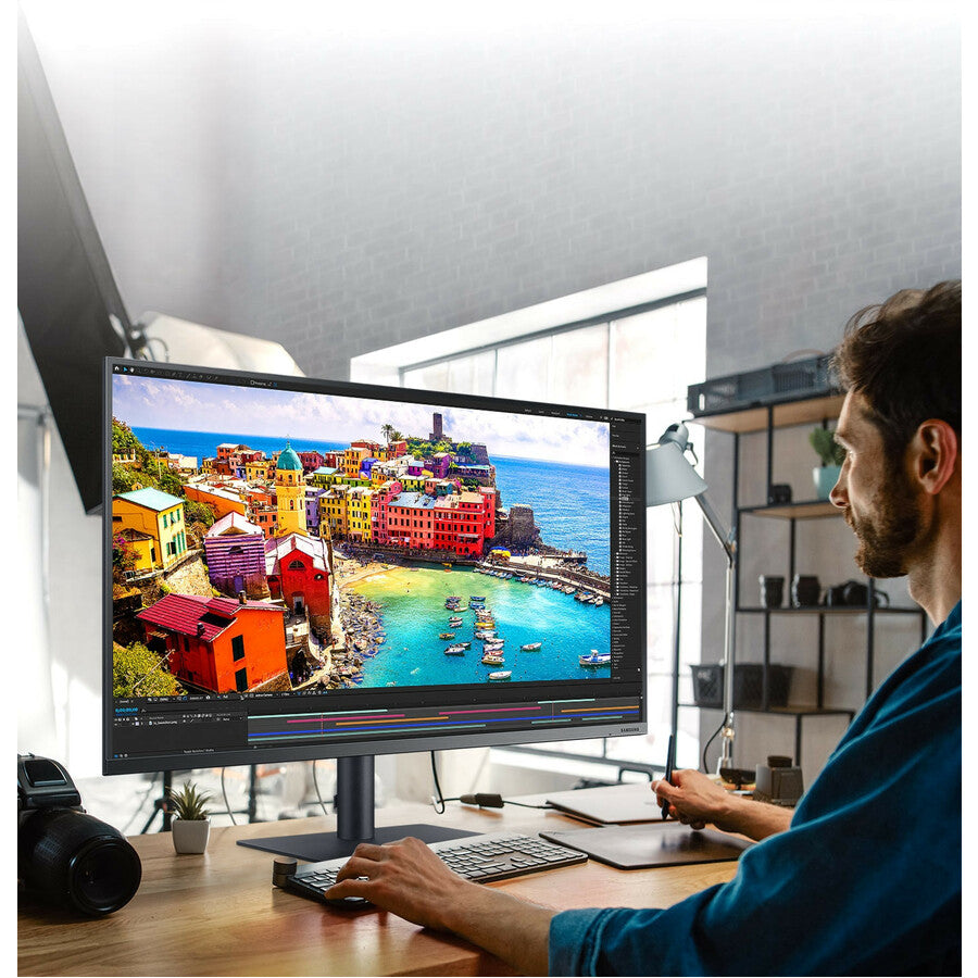 Moniteur LCD Samsung F32TU874VN 32" Classe 4K UHD - 16:9 - Gris bleu foncé LF32TU874VNXGO