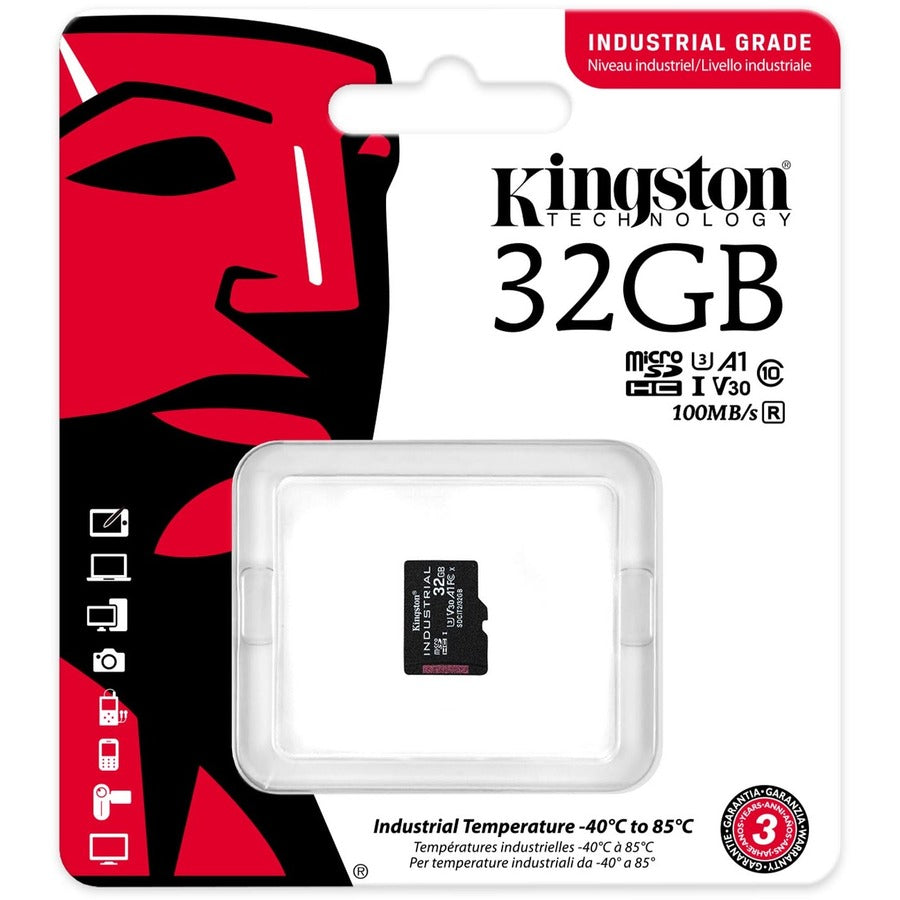Carte microSDHC Kingston Industrial SDCIT2 32 Go Classe 10/UHS-I (U3) V30 SDCIT2/32GBSP