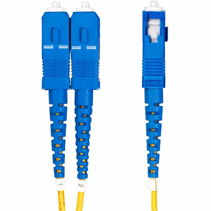 Câble fibre optique duplex monomode LC vers SC (UPC) OS2 de 10 m (32,8 pi), 9/125, 100G, faible perte d'insertion, cordon de raccordement fibre LSZH SMLCSC-OS2-10M
