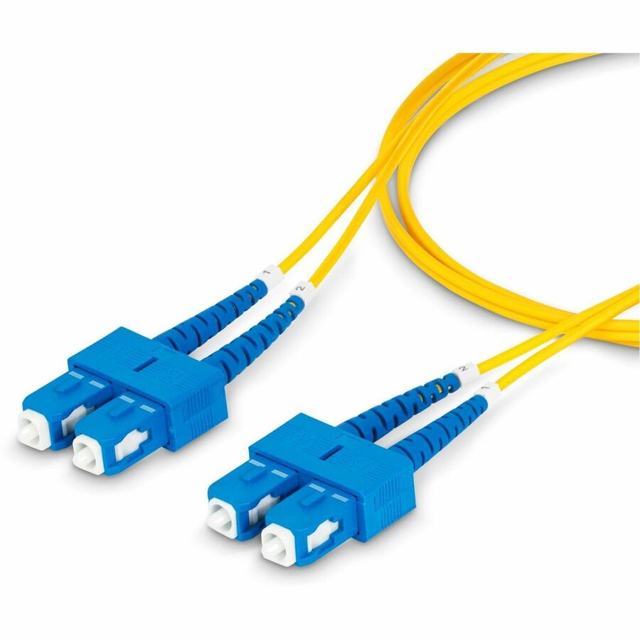 Câble à fibre optique duplex monomode SC vers SC (UPC) OS2 de 30 m (98,4 pi), 9/125, 40G/100G, faible perte d'insertion, cordon de raccordement LSZH SMDOS2SCSC30M