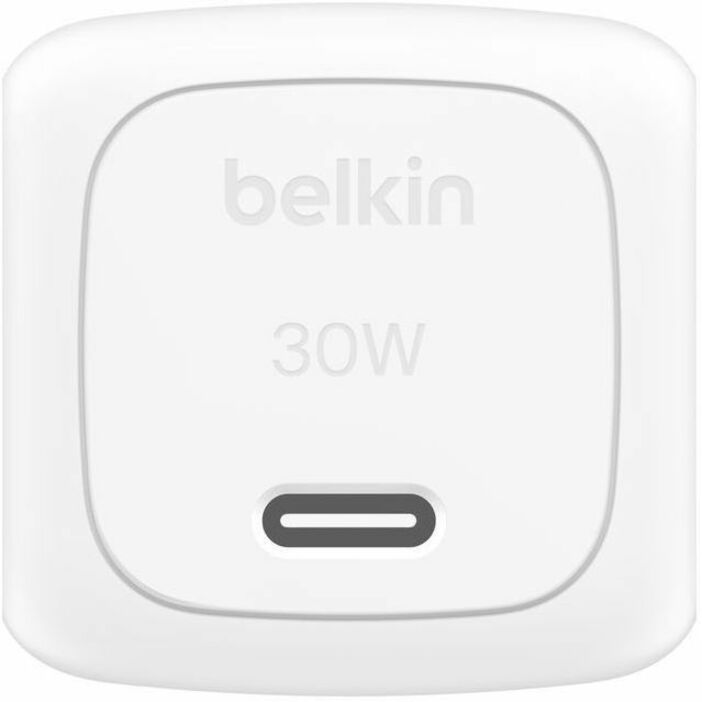 Chargeur mural USB-C portable Belkin 30 W - 1 x USB-C (30 W) - Charge rapide - Adaptateur secteur - Blanc WCA008DQWH