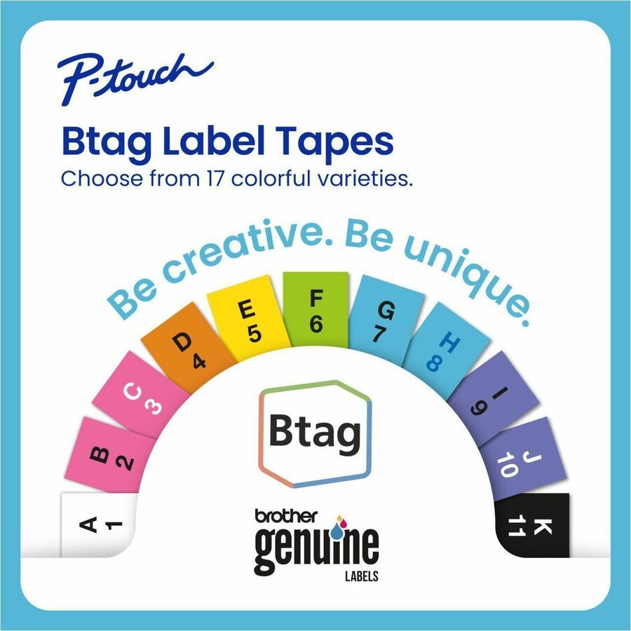 Brother P-touch BTAG-233 Blue on White Label Tape BTAG233