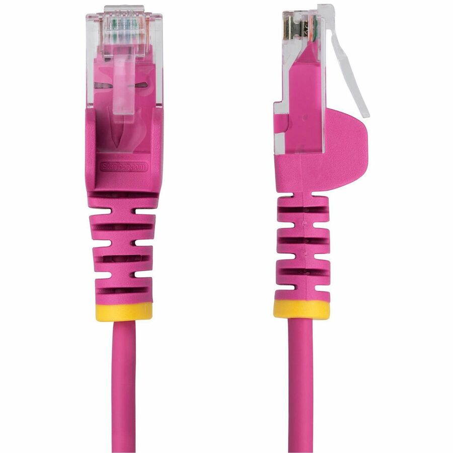 StarTech.com Câble Ethernet CAT6 fin rose de 30 cm, RJ45 fin sans accroc, UTP, LSZH, cuivre nu 28 AWG, cordon de raccordement réseau fin, testé Fluke N6PAT1PKS