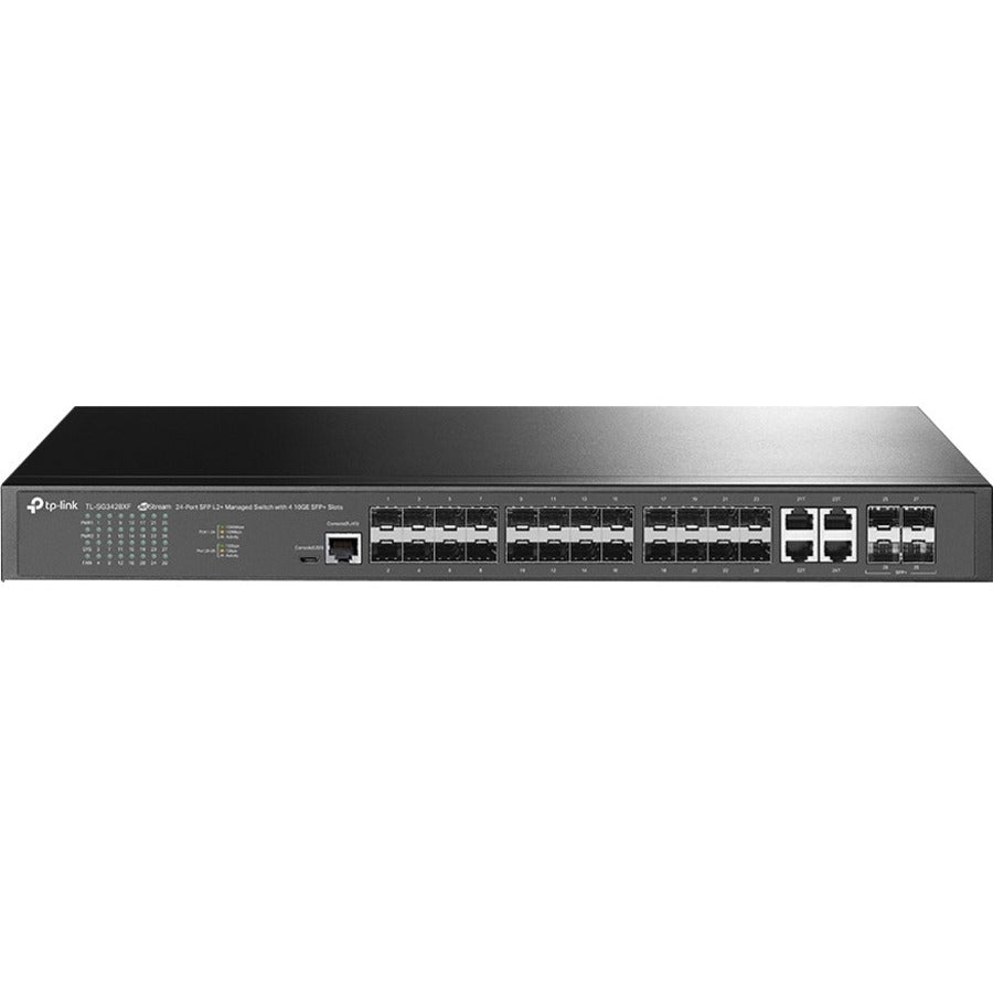 TP-Link TL-SG3428XF - Commutateur géré JetStream™ 24 ports SFP L2+ avec 4 emplacements SFP+ 10GE - Protection à vie limitée TL-SG3428XF
