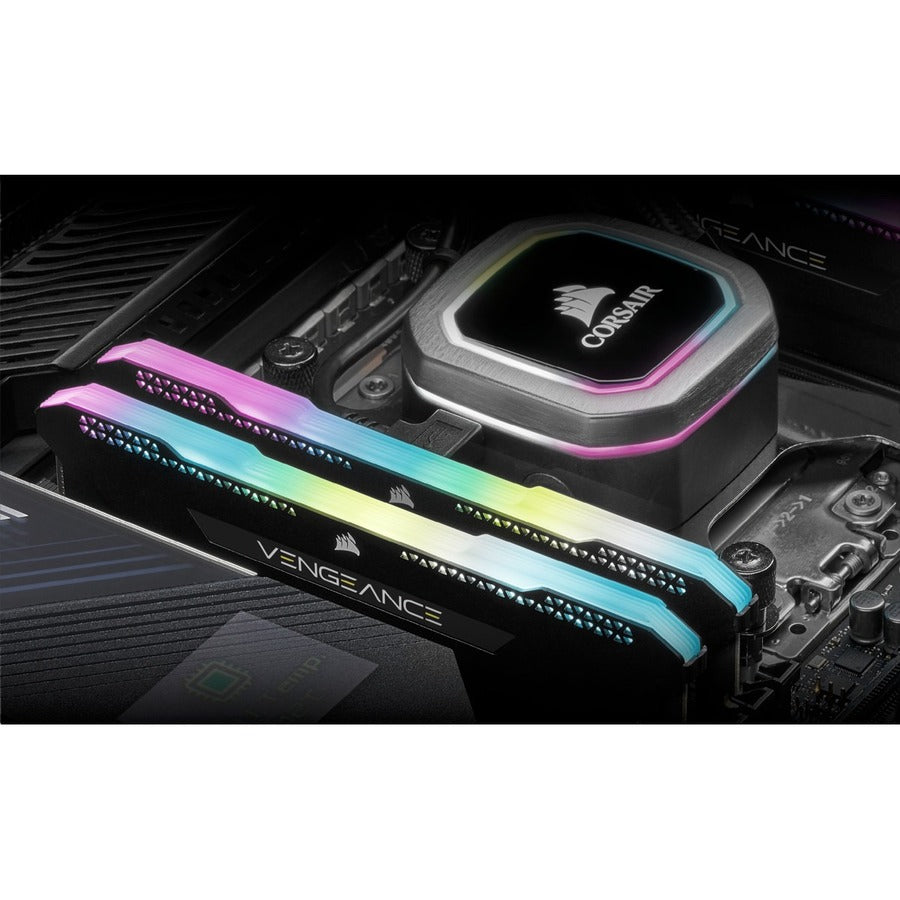 Kit de mémoire Corsair Vengeance RGB Pro SL 32 Go (2 x 16 Go) DDR4 DRAM 3200 MHz C16 - Noir CMH32GX4M2E3200C16