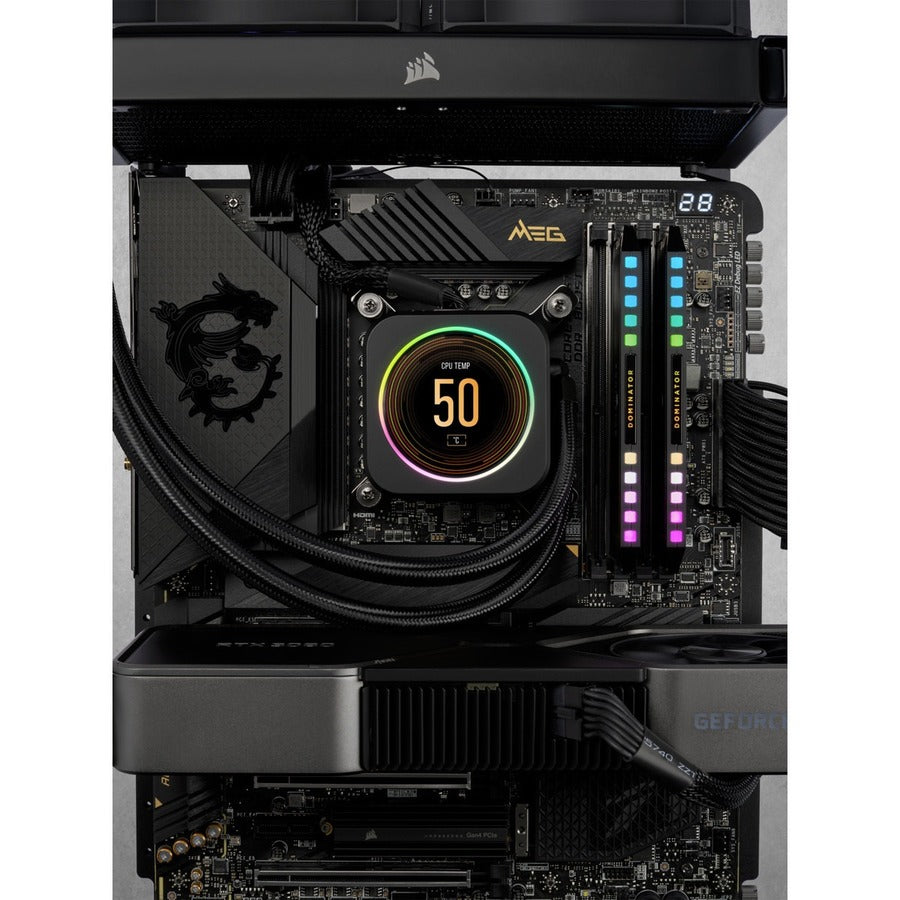 Kit de mémoire Corsair Dominator Platinum RGB 32 Go (2 x 16 Go) DDR5 DRAM 5 200 MHz C40 - Noir CMT32GX5M2B5200C40