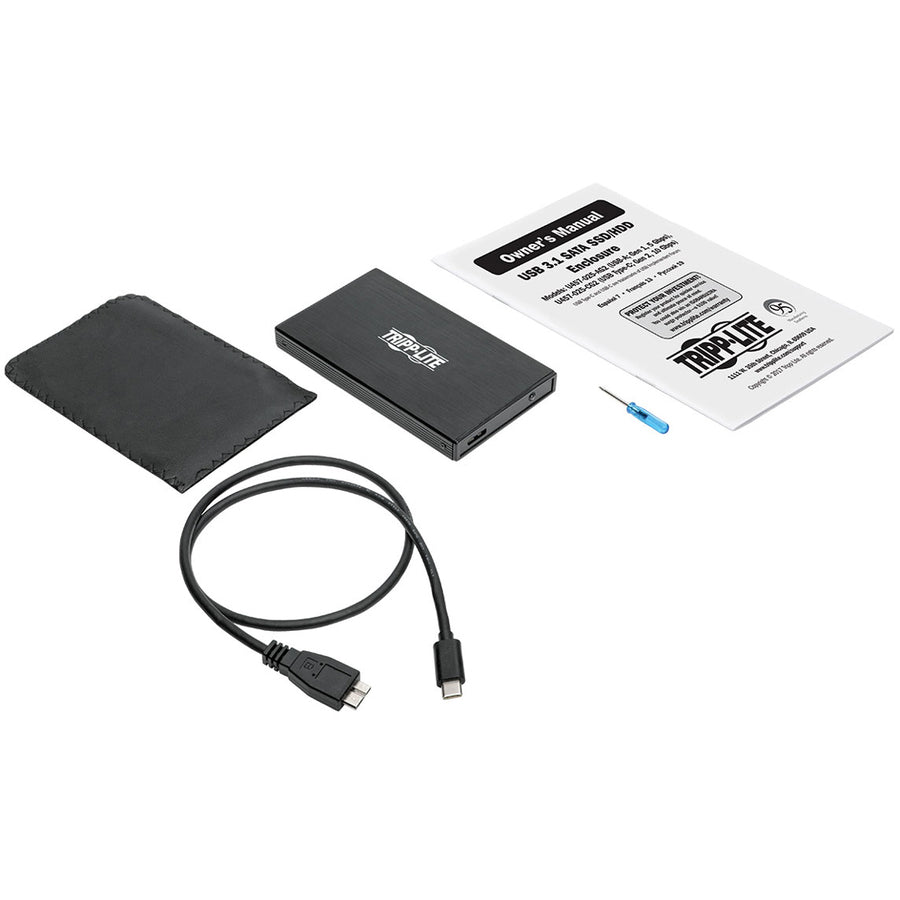 Boîtier de disque dur Tripp Lite by Eaton U457-025-CG2 - Interface hôte USB 3.1 - Prise en charge UASP externe - Noir U457-025-CG2
