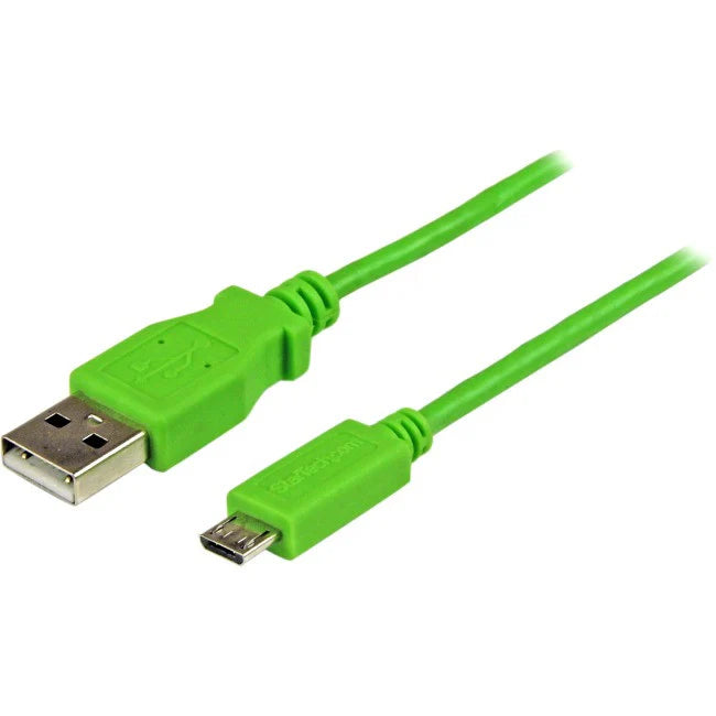 StarTech.com Câble de charge et de synchronisation USB vers micro USB fin pour smartphones et tablettes - Câble A vers Micro BM/M USBAUB1MGN - Vert - 1 m