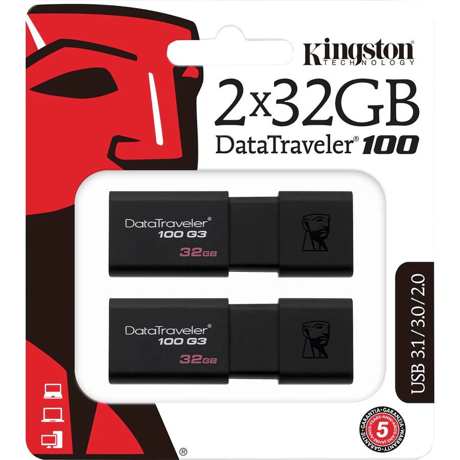Clé USB Kingston DataTraveler 100 G3 DT100G3/32GB-2P