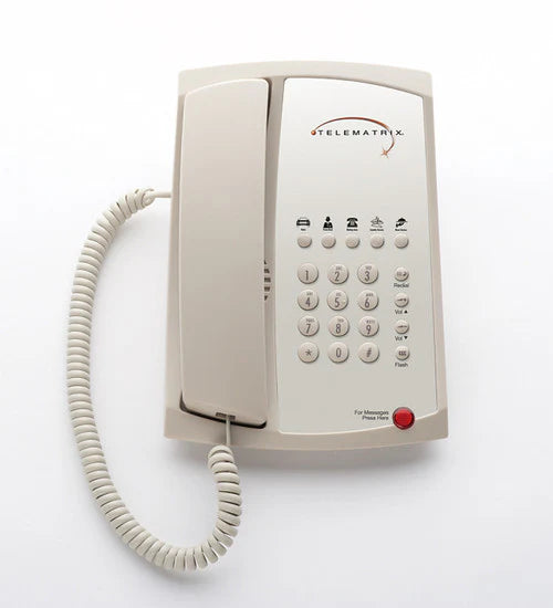 Téléphone analogique à ligne unique pour hôtel Telematrix 3100MW5 - Ash