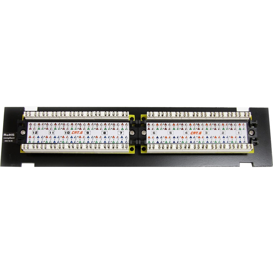 Panneau de brassage mural 12 ports 1U Cat 6 110 StarTech.com C6PANL4512