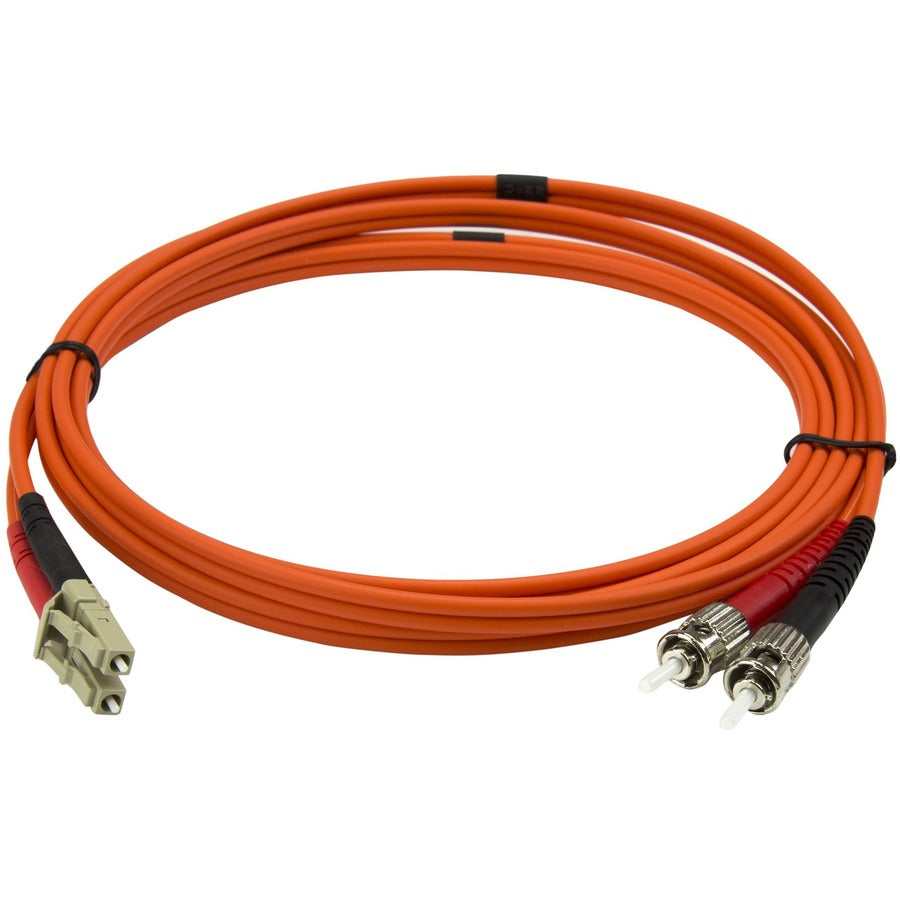 Câble à fibre optique StarTech.com de 2 m - Multimode Duplex 50/125 - LSZH - LC/ST - OM2 - Câble de raccordement à fibre optique LC vers ST 50FIBLCST2