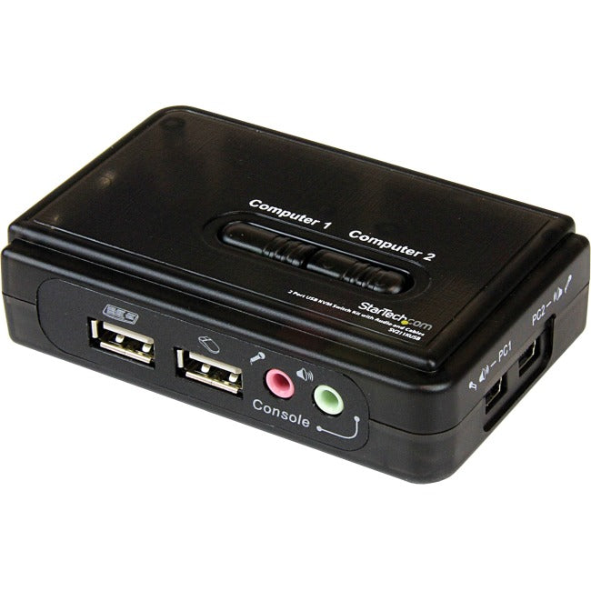 Kit KVM USB 2 ports StarTech.com avec câbles et commutation audio - Commutateur KVM / audio - USB - 2 ports - 1 utilisateur local SV211KUSB