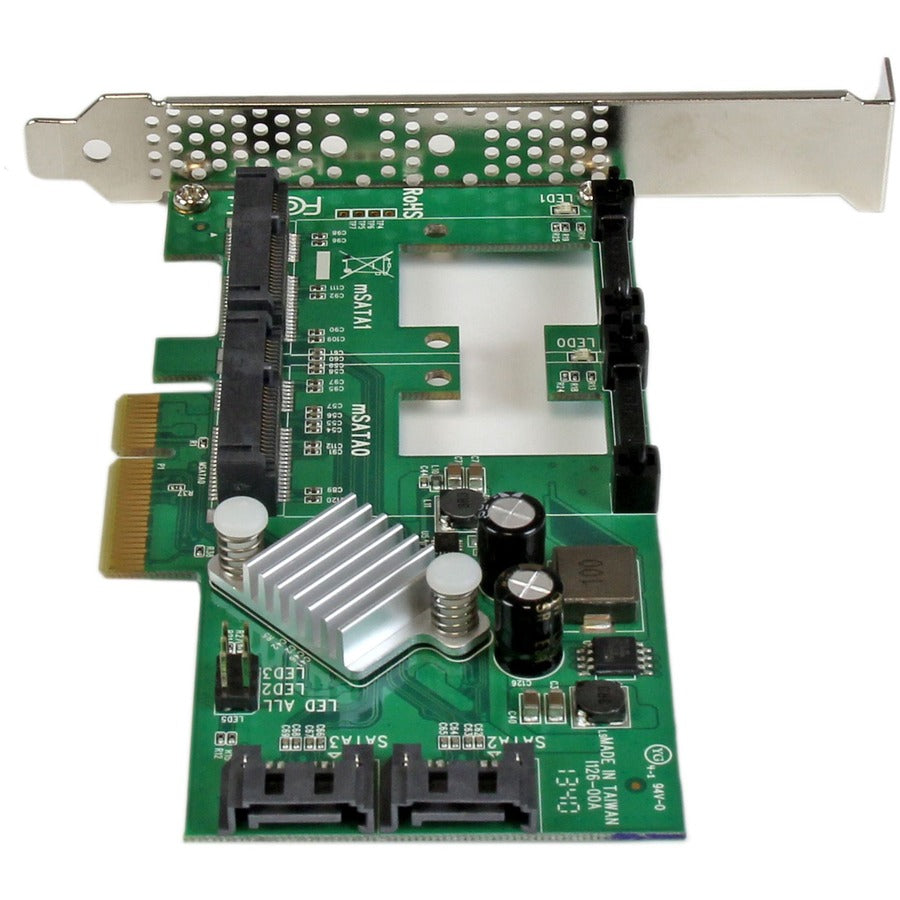 StarTech.com Carte contrôleur RAID PCI Express 2.0 SATA III 6 Gbit/s à 2 ports avec 2 emplacements mSATA et hiérarchisation HyperDuo SSD PEXMSATA3422