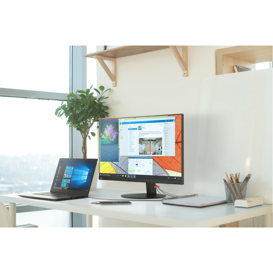 Moniteur LCD Lenovo T27i-10 27" Full HD WLED - 16:9 - Noir corbeau 61C6MAR1US