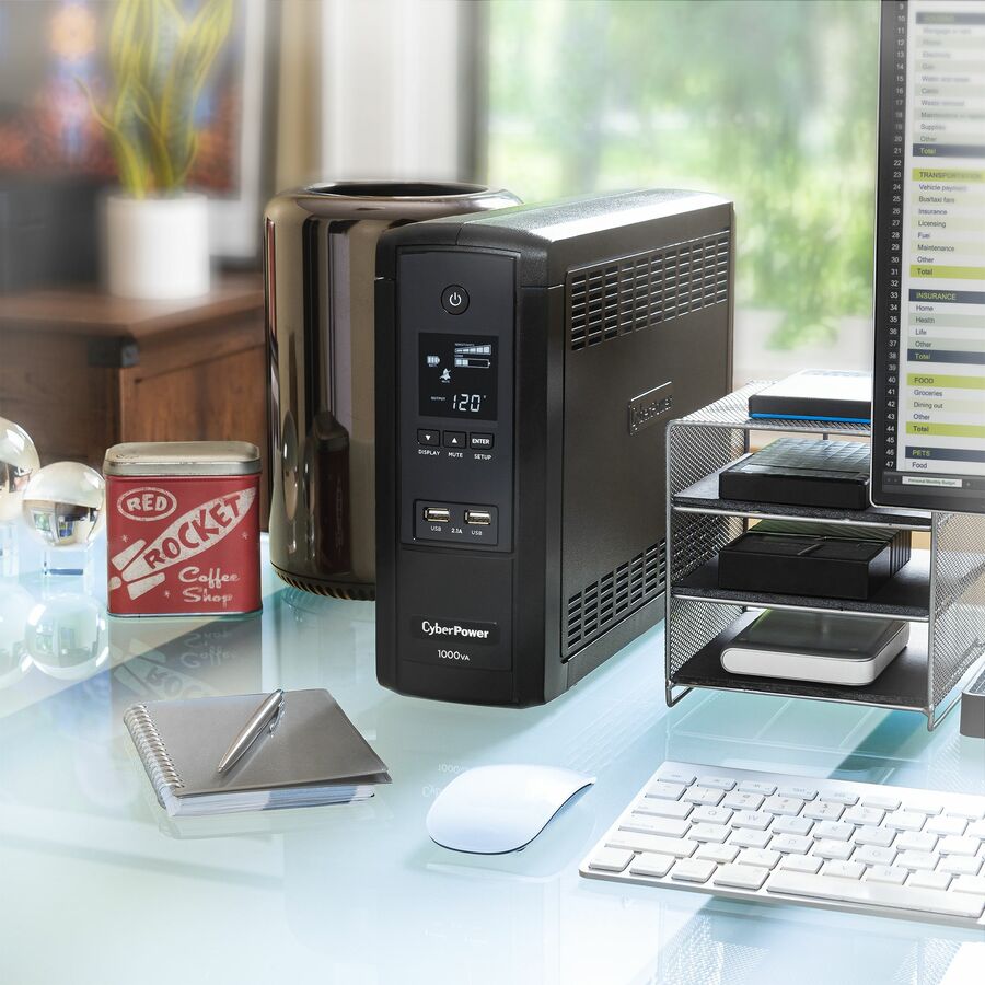 CyberPower UPS Systems BRG1000AVRLCD Intelligent LCD - Capacity: 1000 VA / 600 W BRG1000AVRLCD