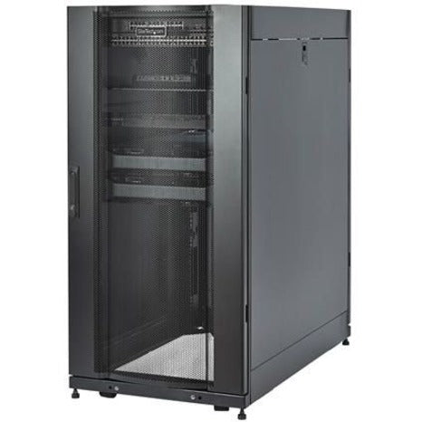 StarTech.com Armoire rack pour serveur 25U - 4 montants à profondeur réglable 7-35" Boîtier réseau/données/informatique à roulettes avec ventilation verrouillable et gestion des câbles RK2537BKM