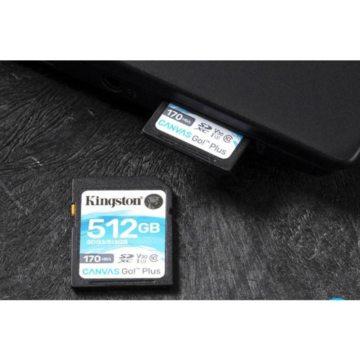 Carte mémoire Kingston Canvas Go! Plus 512 Go Classe 10/UHS-I (U3) SDXC SDG3/512 Go