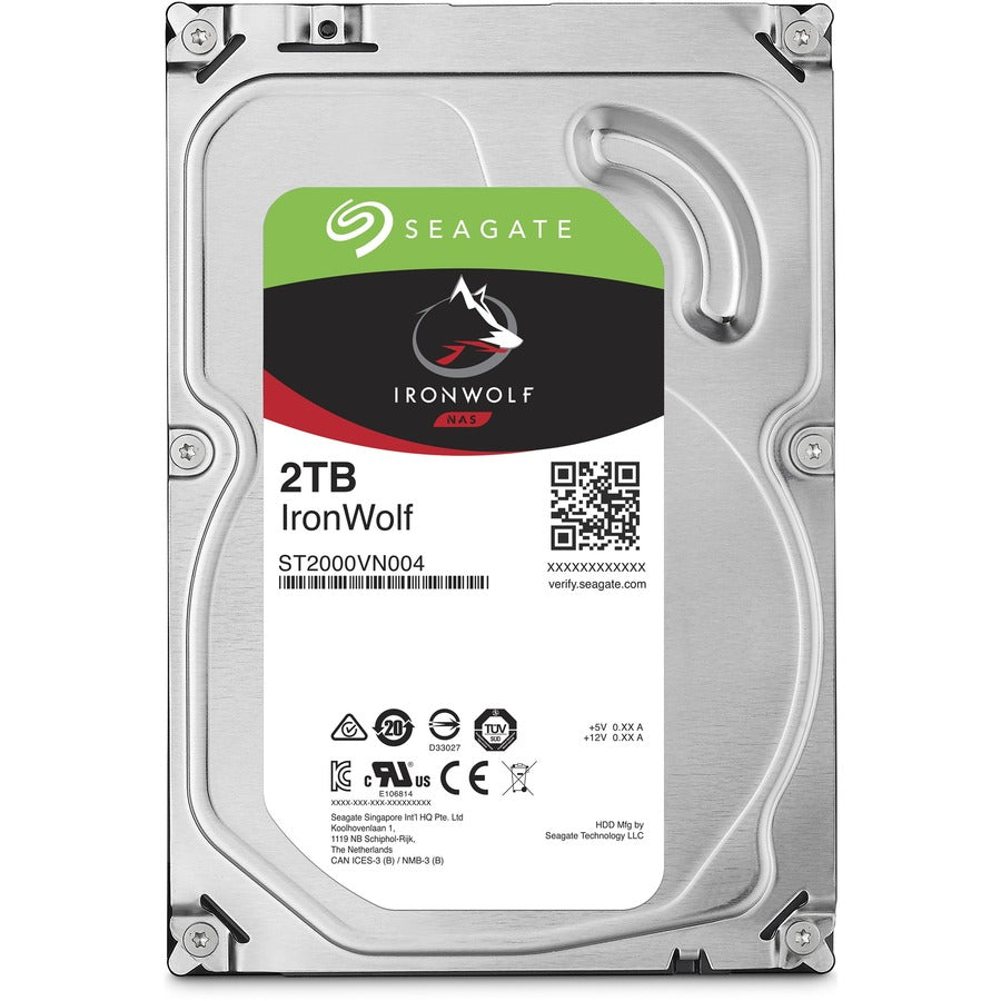 Disque dur Seagate IronWolf ST2000VN004 2 To - 3,5" interne - SATA (SATA/600) - Méthode d'enregistrement magnétique conventionnel (CMR) ST2000VN004