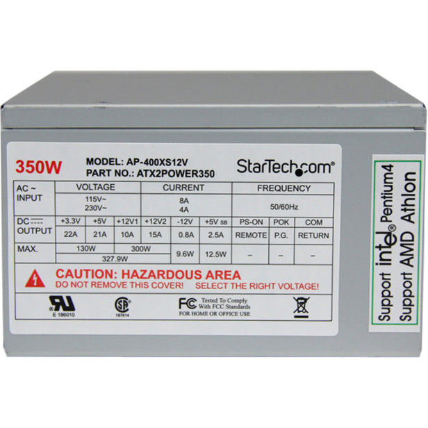 StarTech.com Computer Power supply ( internal ) - 20/24 Pin - ATX12V 2.01 - AC 115/230 V - 350 Watt ATX2POWER350
