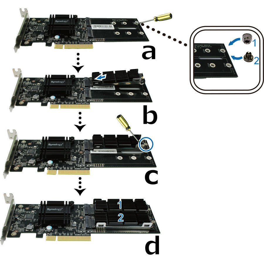 Carte adaptateur SSD M.2 double Synology pour des performances de cache extraordinaires M2D18