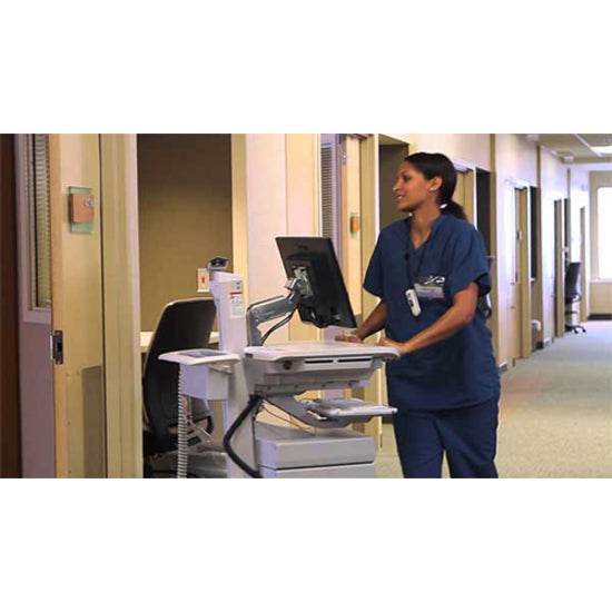 Ergotron StyleView® Electric Lift Cart with Pivot, LiFe Powered, 3 Drawers (1x3) SV44-2332-1
