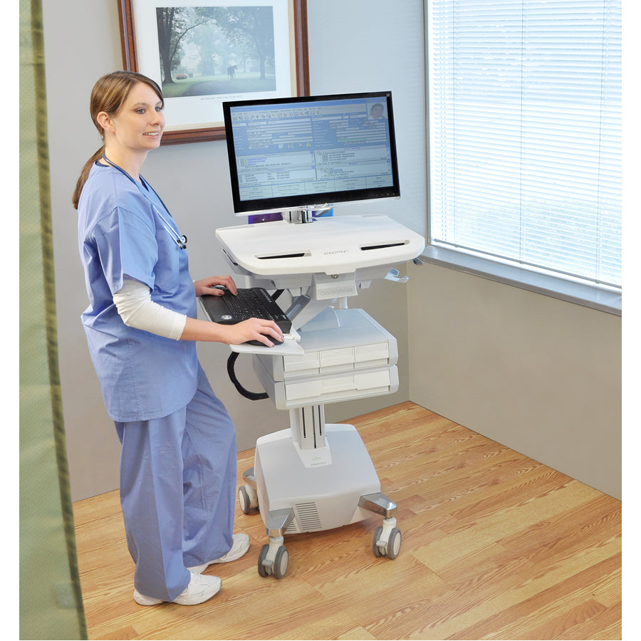 Chariot Ergotron StyleView avec bras LCD, alimentation LiFe, 6 tiroirs SV44-1262-1