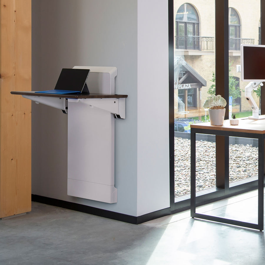 Ergotron WorkFit Elevate (walnut hills) Sit-Stand Wall Desk 24-804-S894