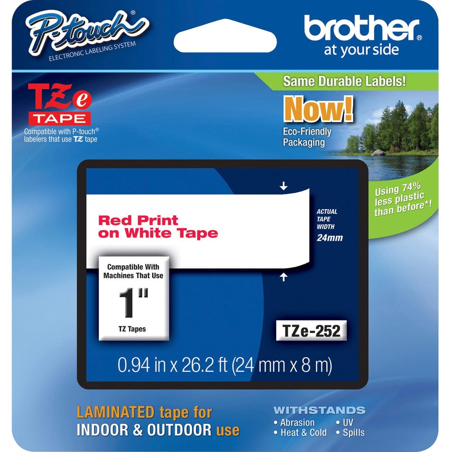 Cartouche de ruban laminé Brother P-touch TZe 1" TZE252