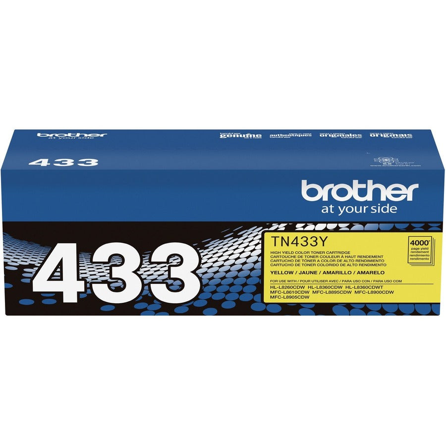Cartouche de toner laser haute capacité d'origine Brother TN433Y - Jaune - 1 unité TN433Y