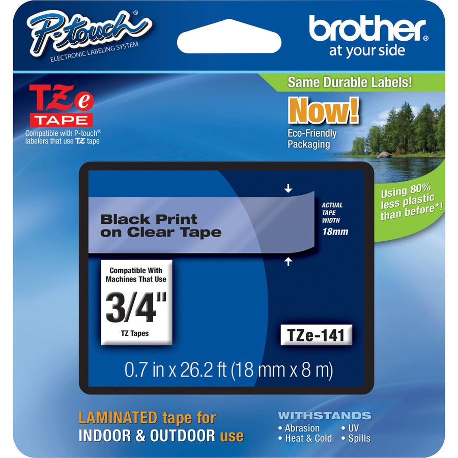 Ruban laminé à surface plane Brother P-Touch TZe TZE141