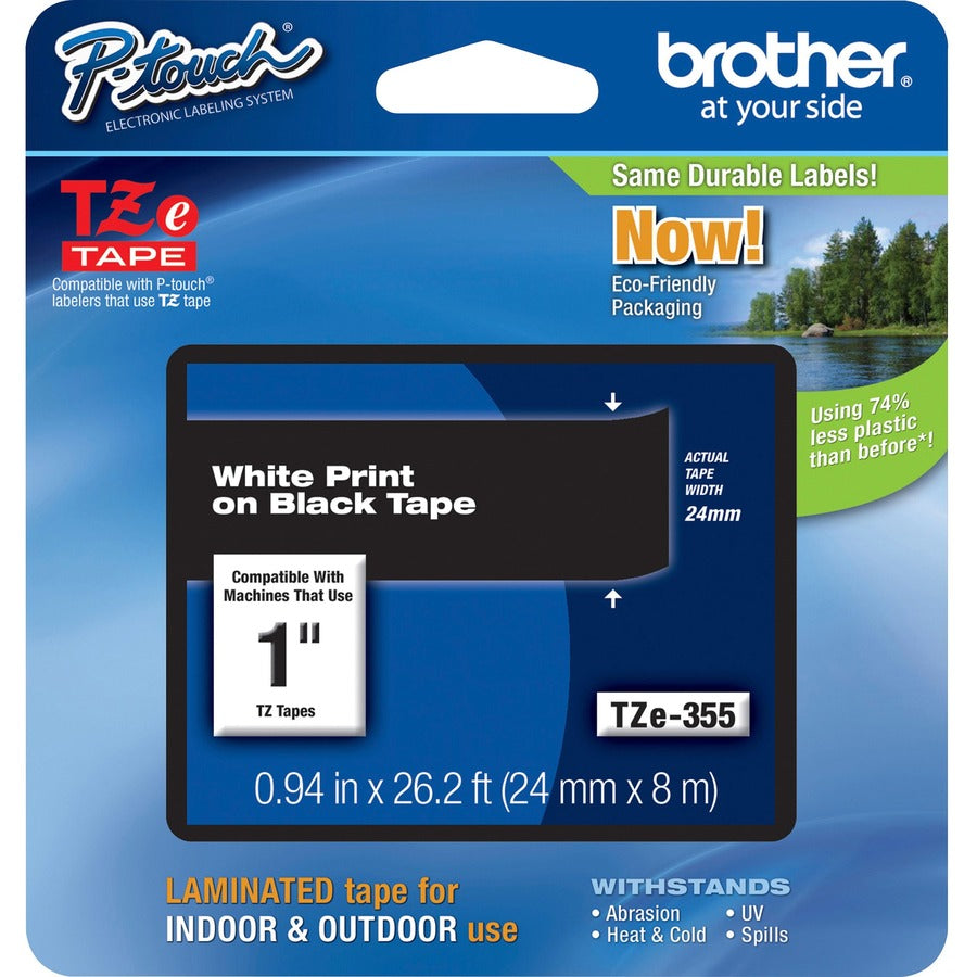 Brother P-touch TZe 1" Laminated Tape Cartridge TZE355
