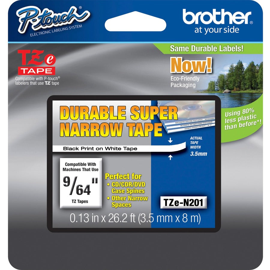 Brother TZ Super Narrow Non-laminated Tapes TZEN201