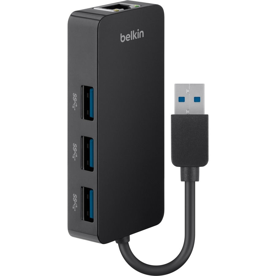 Hub USB 3.0 à 3 ports Belkin avec adaptateur Gigabit Ethernet B2B128TT