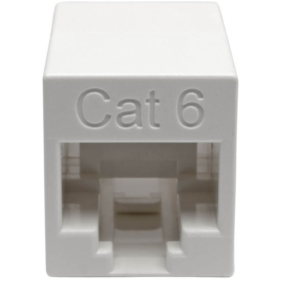 Coupleur modulaire compact en ligne Cat6 droit Tripp Lite (RJ45 F/F), blanc, TAA N234-001-WH