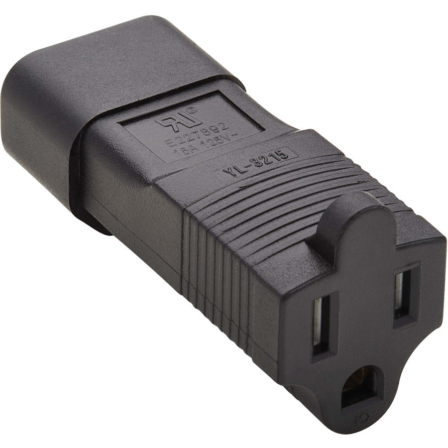 Adaptateur de cordon d'alimentation Tripp Lite NEMA 5-15R vers C14 - 10 A, 125 V, noir P002-000