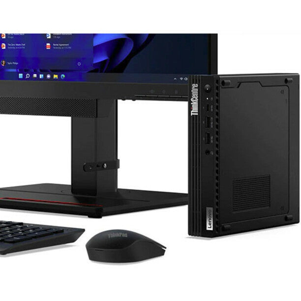 Ordinateur de bureau Lenovo ThinkCentre M80q Gen 3 11U1004XUS - Intel Core i5 12e génération i5-12500T Hexa-core (6 cœurs) 2 GHz - 16 Go RAM DDR5 SDRAM - 256 Go SSD M.2 PCI Express NVMe 4.0 x4 - Minuscule - Noir 11U1004XUS
