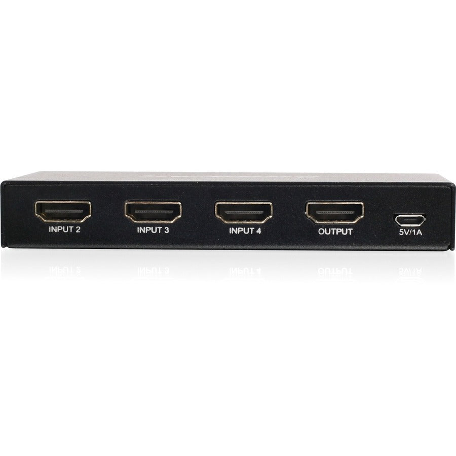 Commutateur HDMI 4K 4 ports IOGEAR avec télécommande GHDSW4K4