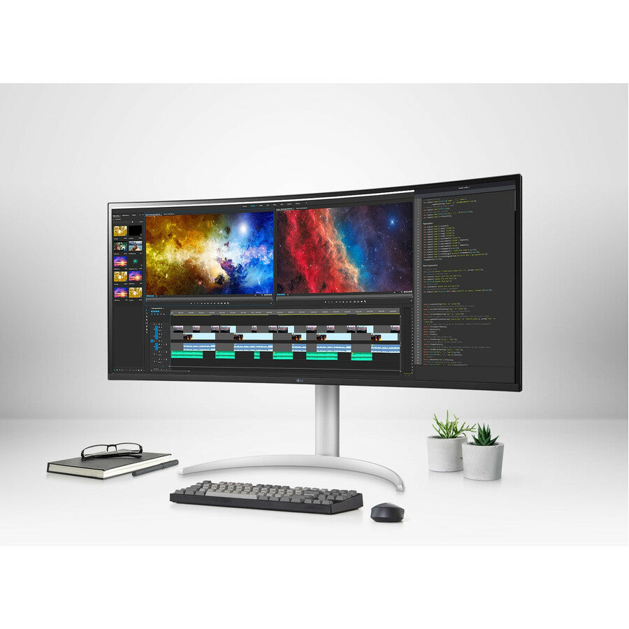 Moniteur LCD incurvé LG Ultrawide 38WP85C-W 37,5" UW-QHD+ - 21:9 - Argent, Blanc 38WP85C-W
