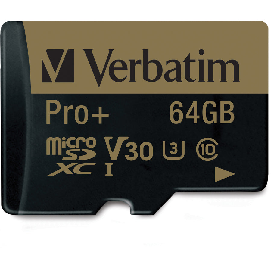 64GB Pro Plus 600X microSDHC Memory Card with Adapter, UHS-I V30 U3 Class 10 44034