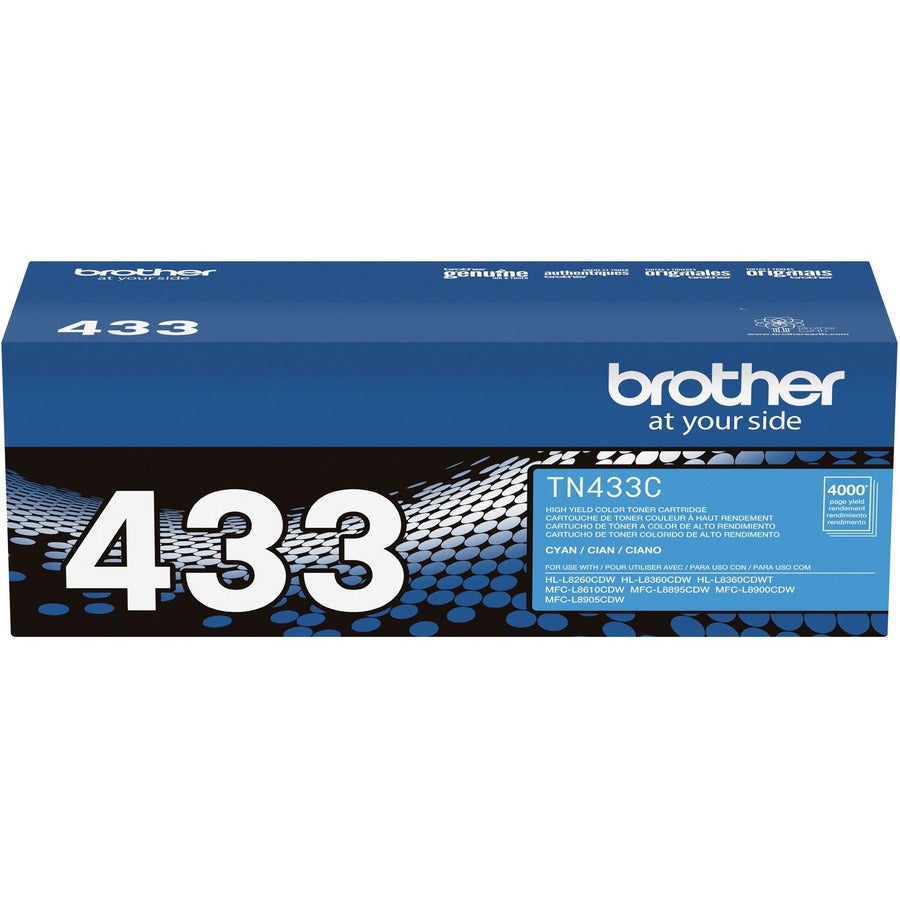 Brother TN433C Original High Yield Laser Toner Cartridge - Cyan - 1 Each TN433C