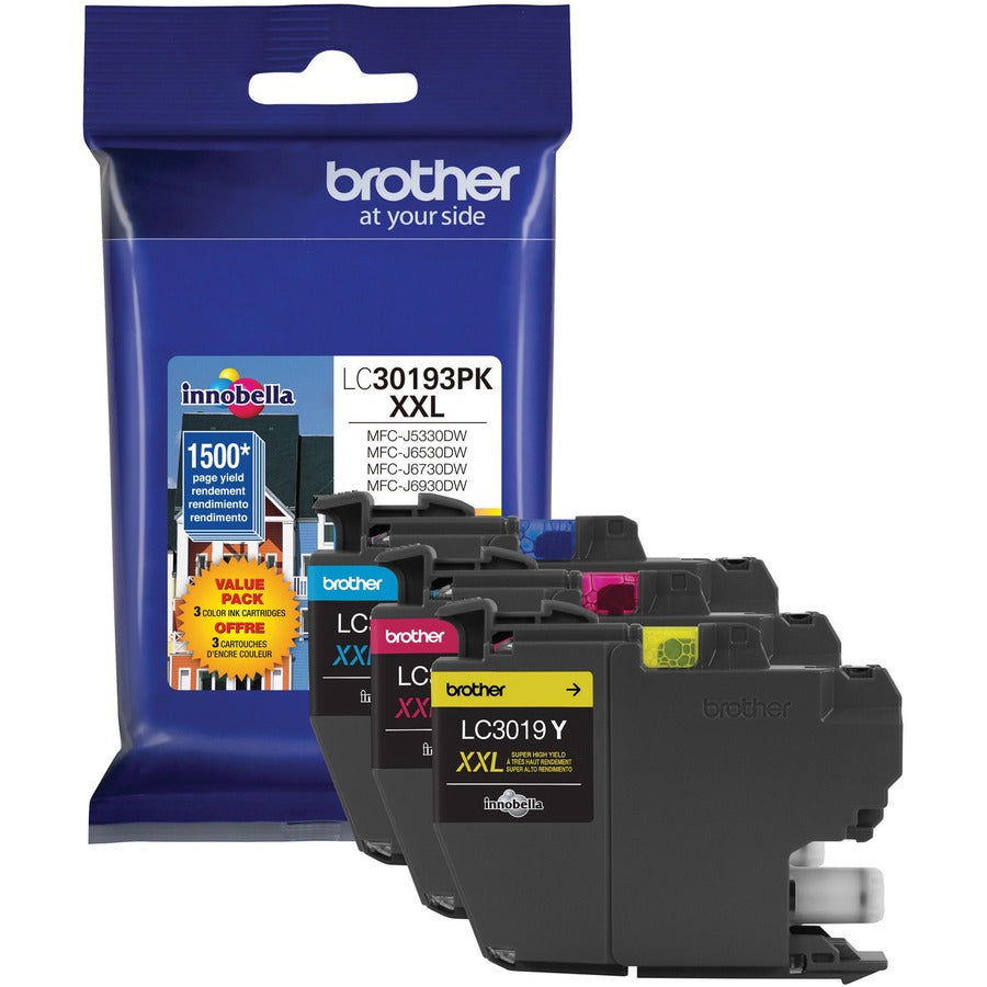 Brother Innobella LC30193PKS Original Inkjet Ink Cartridge - Yellow, Cyan, Magenta - 3 / Pack LC30193PKS