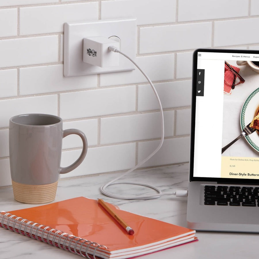 Chargeur mural compact USB-C 60 W Tripp Lite - Technologie GaN, USB-C Power Delivery 3.0 U280-W01-60C1-G