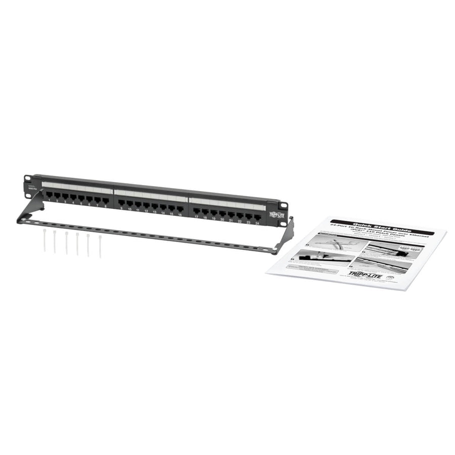 Panneau de brassage Cat6 à montage en rack 1U 24 ports Tripp Lite N252-P24 - Conforme PoE+ N252-P24