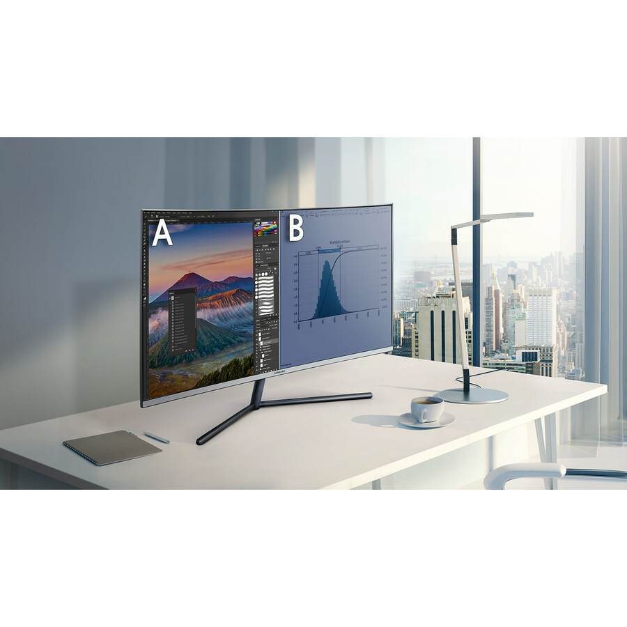 Moniteur LCD incurvé 4K UHD 32" Samsung U32R590CWN - 16:9 - Gris bleu foncé LU32R590CWNXZA
