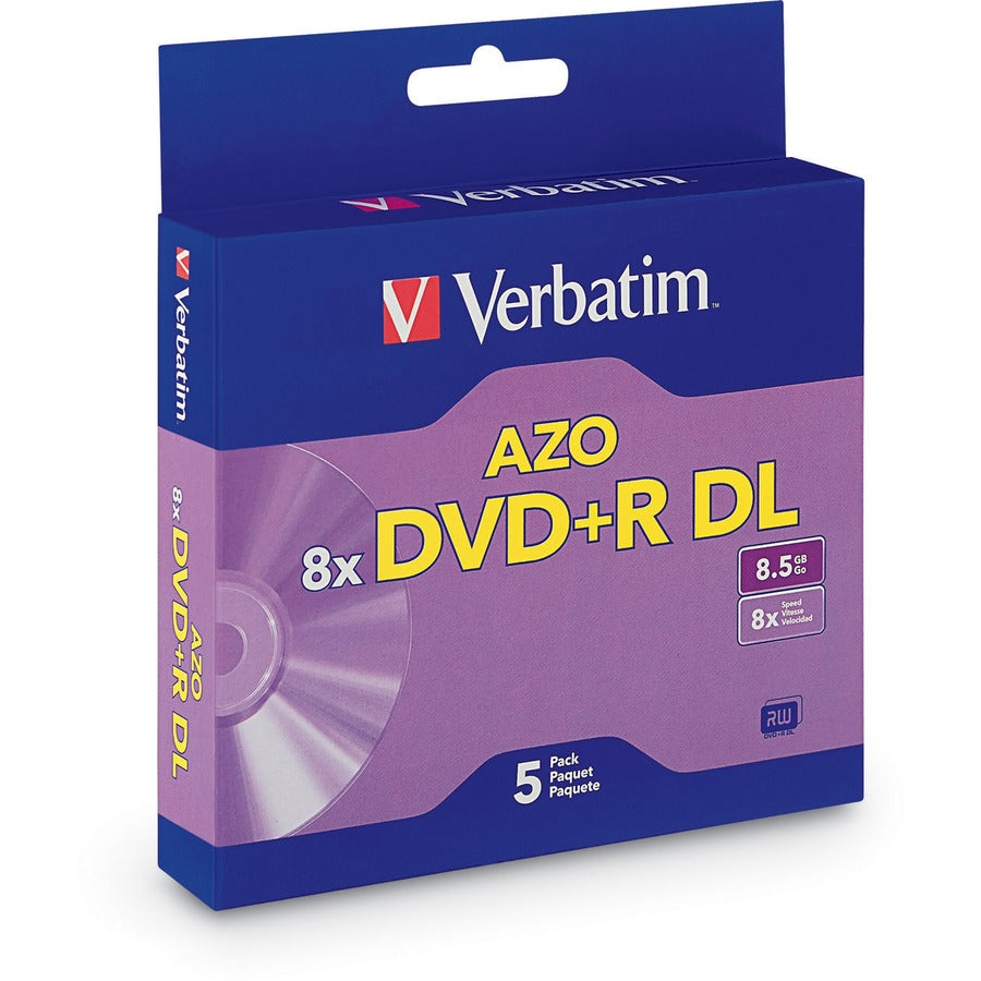 Support DVD enregistrable Verbatim 95311 - DVD+R DL - 8x - 8,50 Go - Lot de 5 boîtiers Jewel 95311