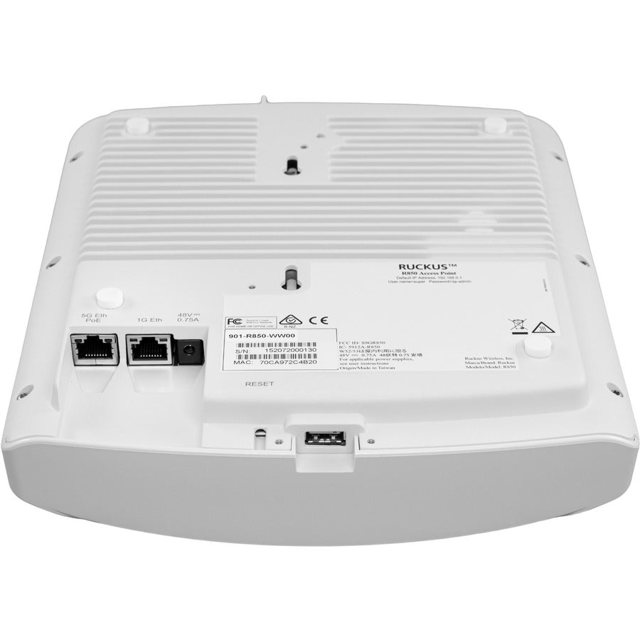 Point d'accès sans fil double bande 802.11ax 5,81 Gbit/s Ruckus Wireless Unleashed R850 - Intérieur 9U1-R850-WW00