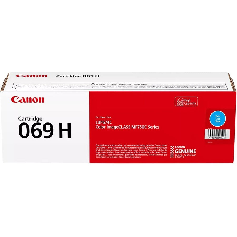 Canon 069 Original High Yield Laser Toner Cartridge - Cyan - 1 Pack 5097C001